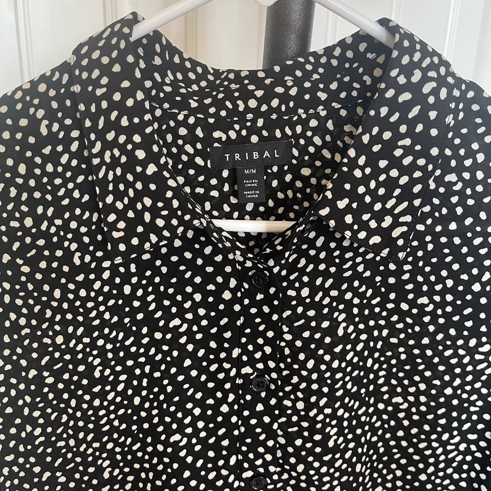 Tribal Black & White long sleeve tunic